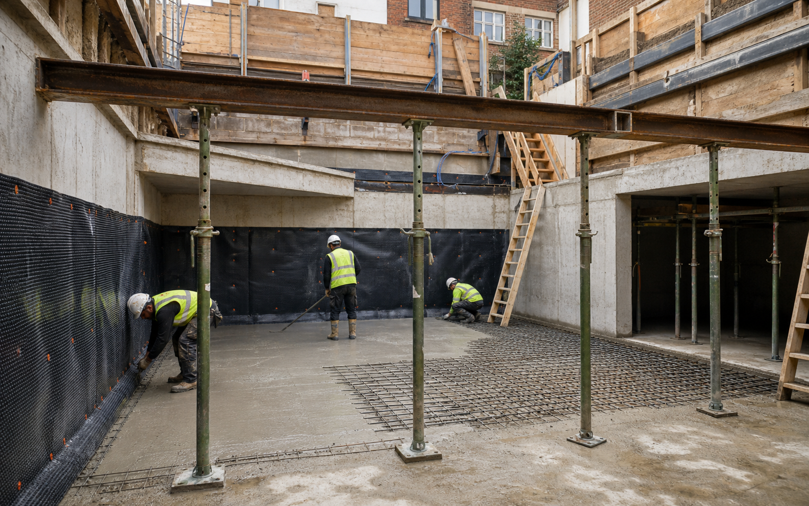 Basement construction support