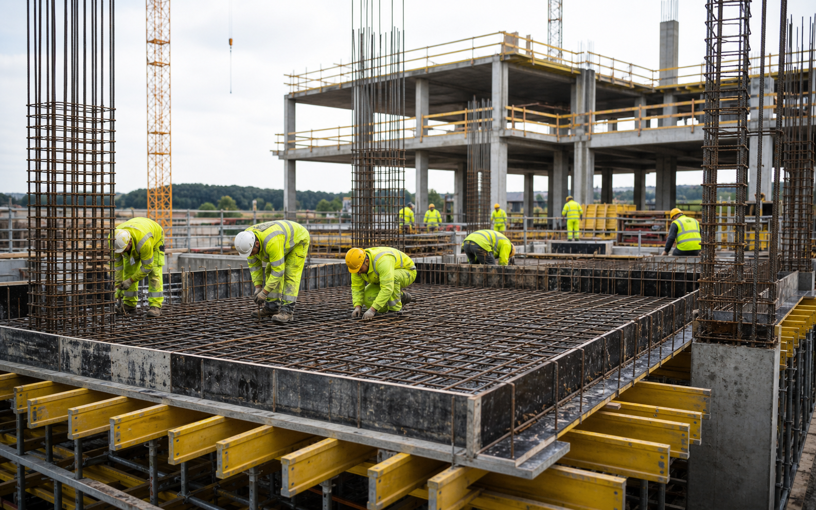 Reinforced concrete frame labour support